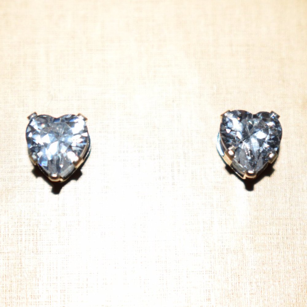 6mm Heart CZ 925 Sterling Silver Stud Earring